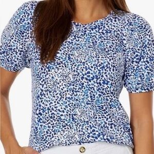 Lilly Pulitzer Women’s Rhett Knit Top Resort White Twisted Up Blue Small